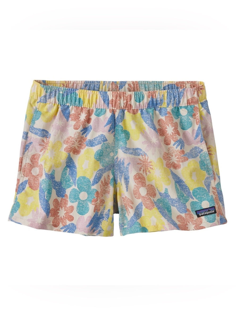 Patagonia Women’s Sz M Floral Barely Baggies Shorts Channeling Spring Print